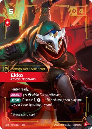 Ekko, Revolutionary (021/167) [Radiance] Foil Riftbound Singles Riot Games