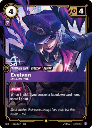 Evelynn, In Control (Alternate Art) (109a/167) [Radiance] Foil Riftbound Singles Riot Games