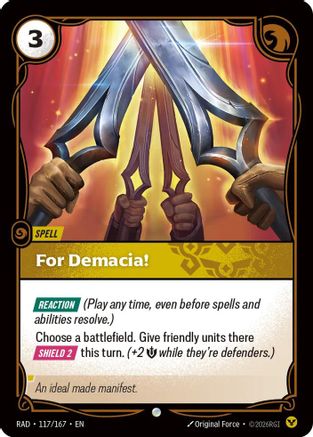 For Demacia! (117/167) [Radiance] Foil Riftbound Singles Riot Games