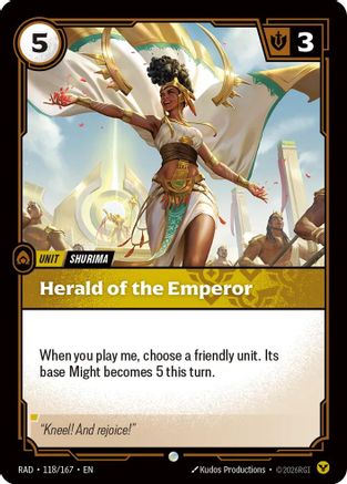 Herald of the Emperor (118/167) [Radiance] Foil Riftbound Singles Riot Games