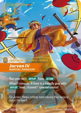 Jarvan IV, Martial Paragon (Alternate Art) (091a/167) [Radiance] Foil Riftbound Singles Riot Games