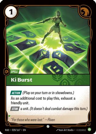 Ki Burst (028/167) [Radiance] Riftbound Singles Riot Games