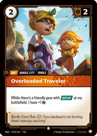 Overloaded Traveler (072/167) [Radiance] Riftbound Singles Riot Games