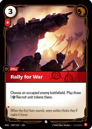 Rally for War (007/167) [Radiance] Foil Riftbound Singles Riot Games