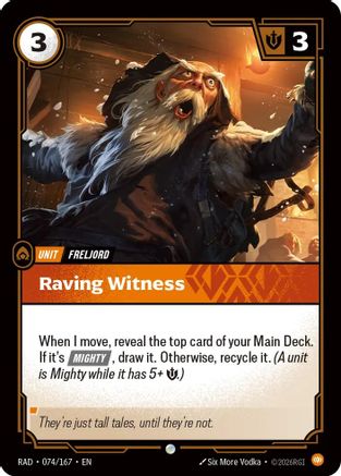 Raving Witness (074/167) [Radiance] Riftbound Singles Riot Games