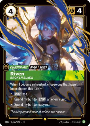 Riven, Broken Blade (Alternate Art) (043a/167) [Radiance] Foil Riftbound Singles Riot Games