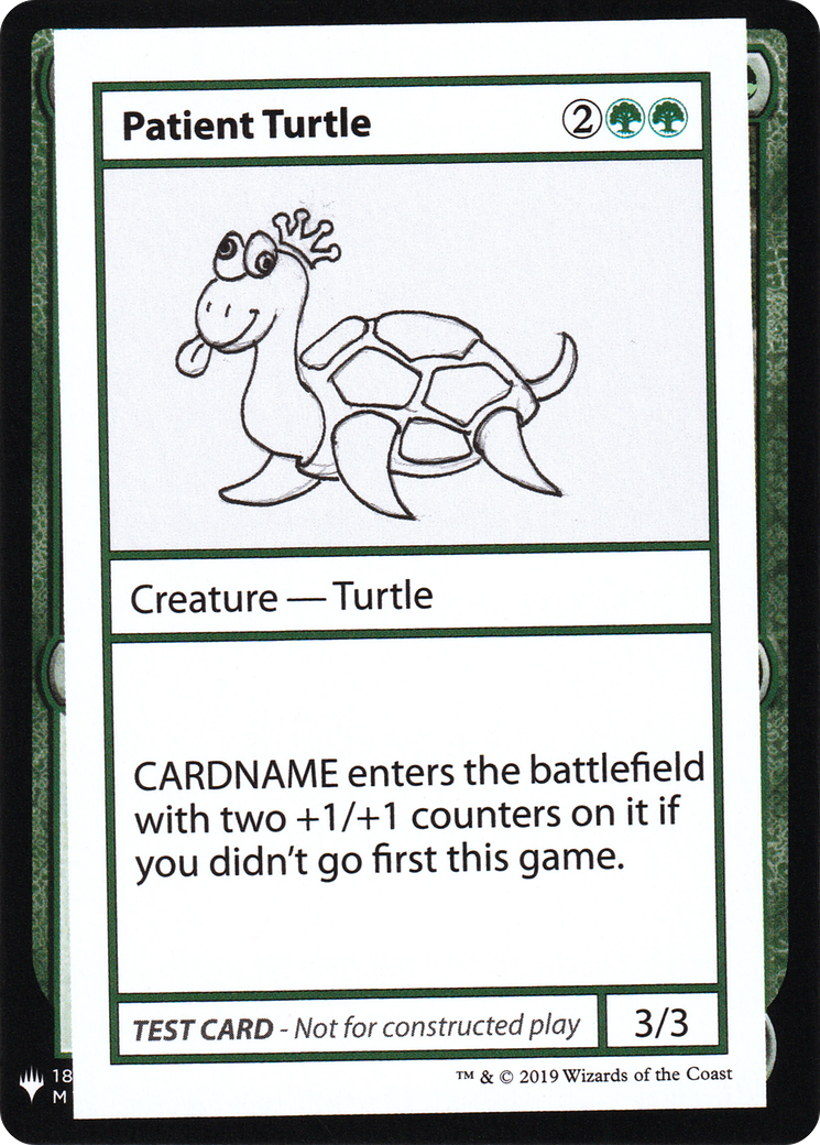 Patient Turtle (CMB1-) [Mystery Booster] Playtest Cards 2019 MTG Single Wizards of the Coast