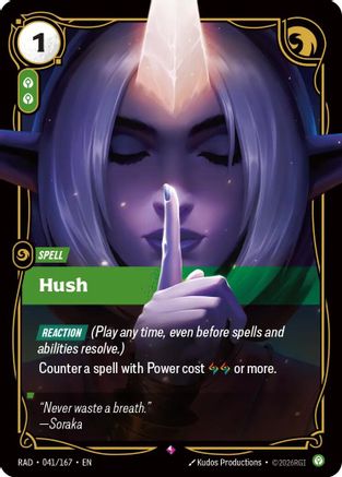 Hush (041/167) [Radiance] Foil Riftbound Singles Riot Games