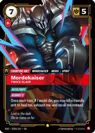 Mordekaiser, Twice Slain (Alternate Art) (020a/167) [Radiance] Foil Riftbound Singles Riot Games
