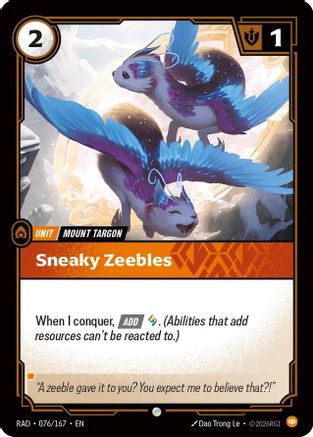 Sneaky Zeebles (076/167) [Radiance] Foil Riftbound Singles Riot Games