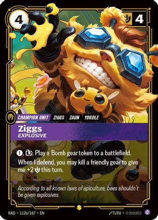Ziggs, Explosive (Alternate Art) (112a/167) [Radiance] Foil Riftbound Singles Riot Games