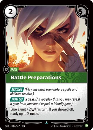Battle Preparations (032/167) [Radiance] Foil Riftbound Singles Riot Games