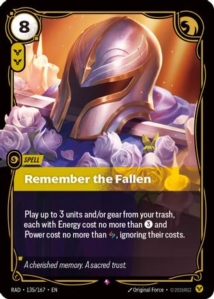 Remember the Fallen (135/167) [Radiance] Foil Riftbound Singles Riot Games