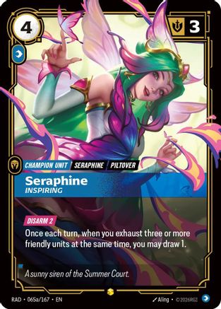 Seraphine, Inspiring (Alternate Art) (065a/167) [Radiance] Foil Riftbound Singles Riot Games