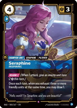 Seraphine, Inspiring (065/167) [Radiance] Foil Riftbound Singles Riot Games