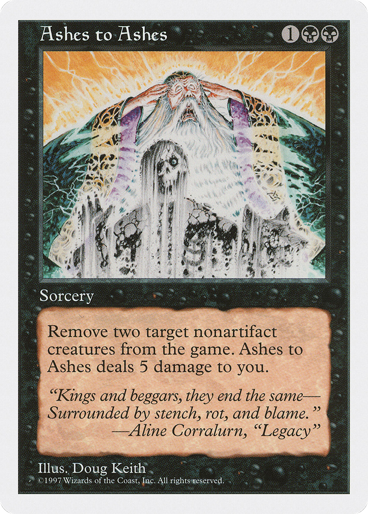 Ashes to Ashes (5ED-141) [Fifth Edition] MTG Single Wizards of the Coast