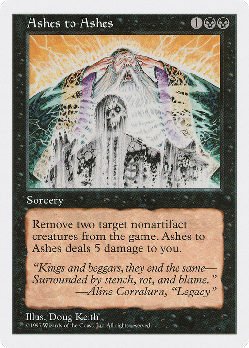 Ashes to Ashes (5ED-141) [Fifth Edition] MTG Single Wizards of the Coast