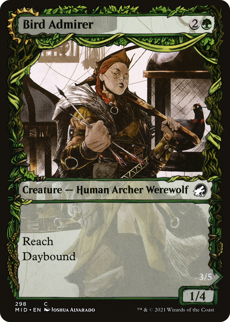 Bird Admirer (MID-298) [Innistrad: Midnight Hunt] (Showcase) Foil MTG Single Wizards of the Coast