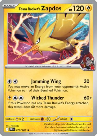Team Rocket's Zapdos 70/182  [Misc: Deck Exclusives]