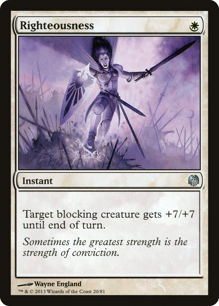 Righteousness (DDL-020) [Misc] Duel Decks: Heroes vs. Monsters MTG Single Wizards of the Coast