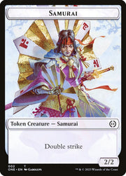 Phyrexian Goblin // Samurai Double-Sided Token [Tokens] Phyrexia: All Will Be One Tokens MTG Single Magic: The Gathering