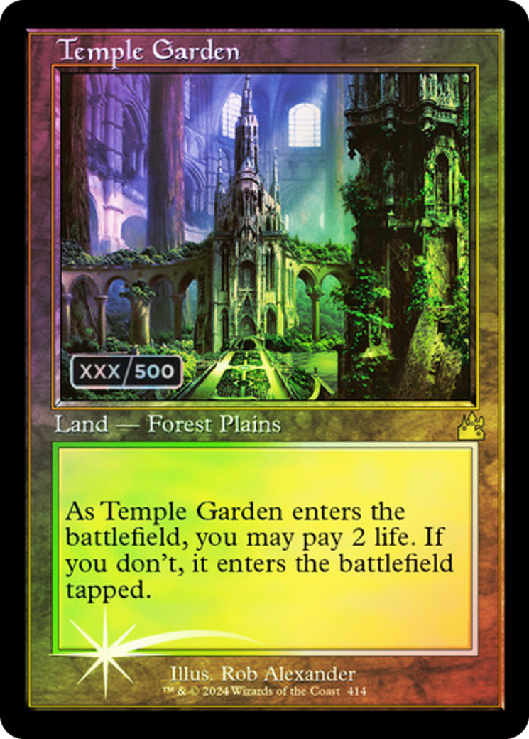 Temple Garden (Serial Numbered) (RVR-414) [Ravnica Remastered] Foil MTG Single Wizards of the Coast