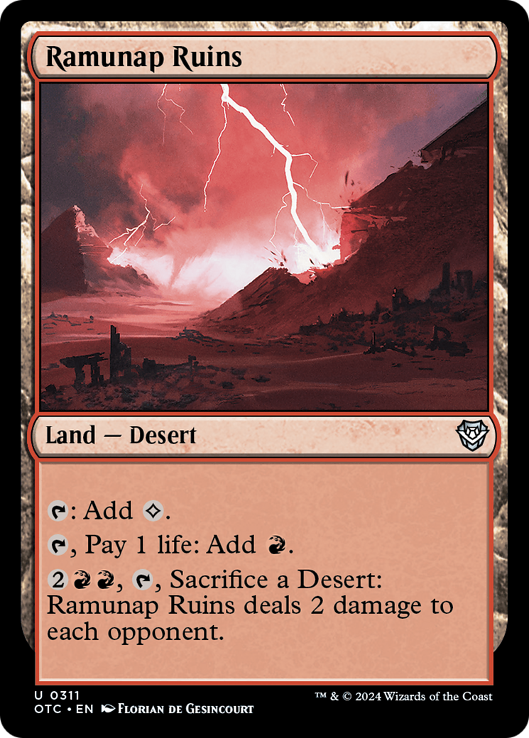 Ramunap Ruins (OTC-311) [Outlaws of Thunder Junction Commander] MTG Single Wizards of the Coast