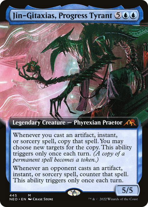 Jin-Gitaxias, Progress Tyrant (NEO-445) [Kamigawa: Neon Dynasty] (Extended Art) Foil MTG Single Wizards of the Coast