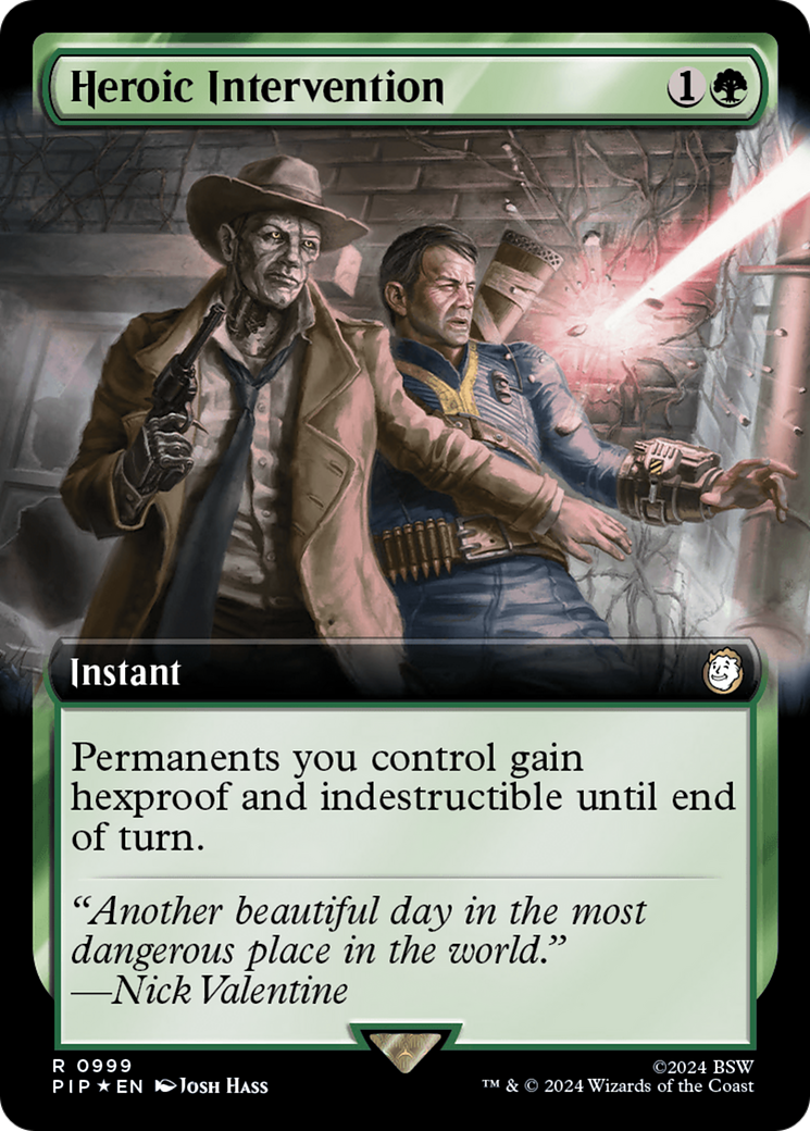 Heroic Intervention (Surge Foil) (PIP-999) [Fallout] (Extended Art) Foil MTG Single Wizards of the Coast