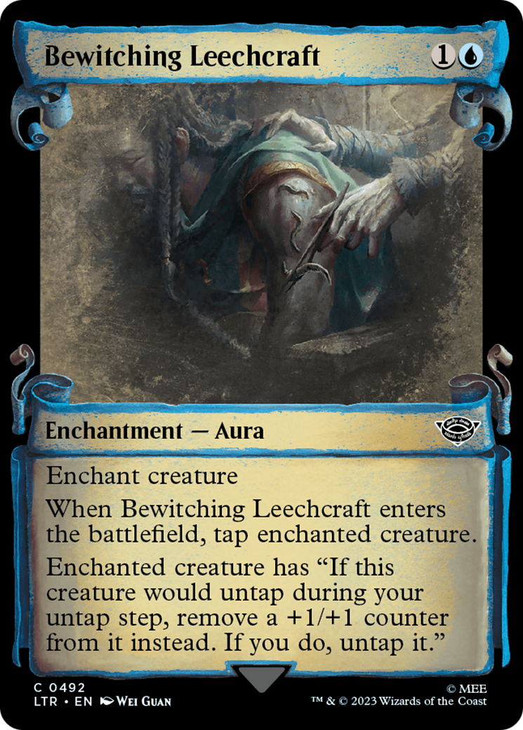 Bewitching Leechcraft (Showcase Scrolls) (LTR-492) [The Lord of the Rings: Tales of Middle-earth] (Showcase) MTG Single Wizards of the Coast