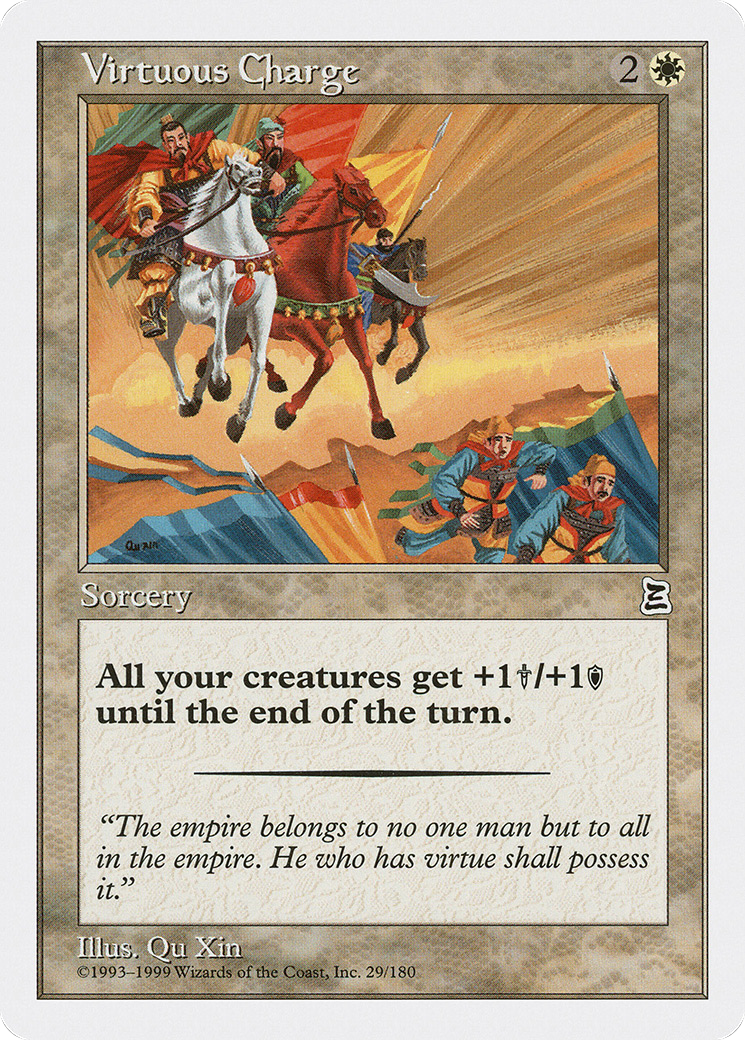 Virtuous Charge (PTK-029) [Oldschool] Portal Three Kingdoms MTG Single Wizards of the Coast