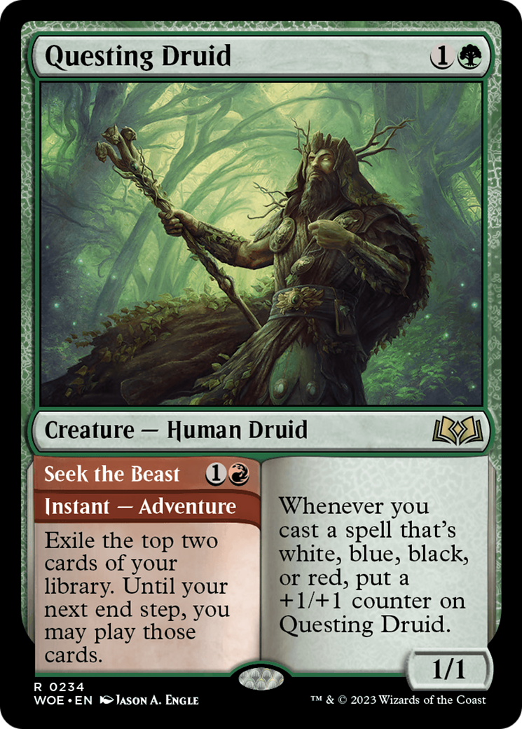 Questing Druid (WOE-234) [Wilds of Eldraine] Foil MTG Single Wizards of the Coast
