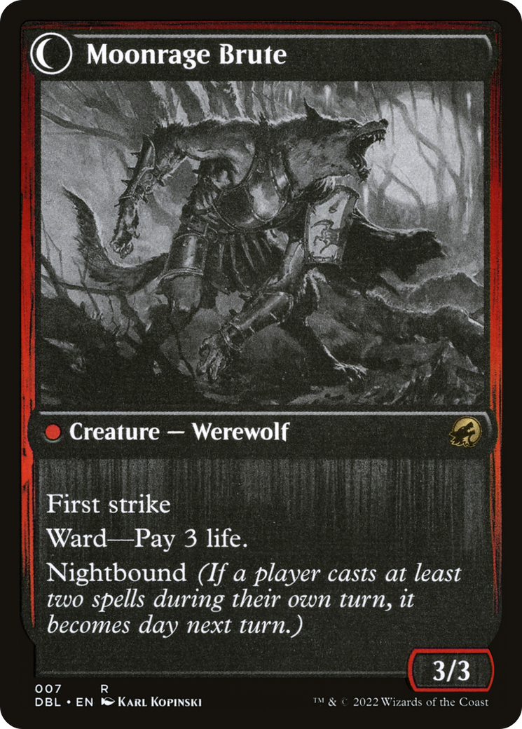 Brutal Cathar // Moonrage Brute (DBL-007) [Innistrad: Double Feature] Foil MTG Single Wizards of the Coast