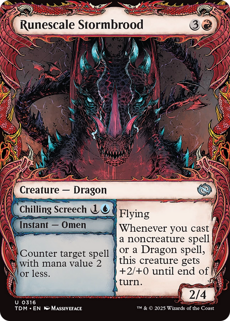 Runescale Stormbrood (Showcase) (TDM-316) [Tarkir: Dragonstorm] MTG Single Wizards of the Coast