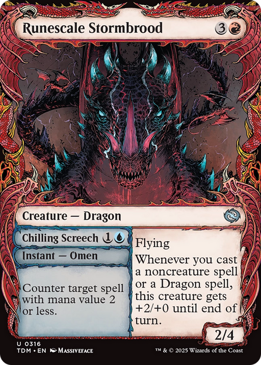 Runescale Stormbrood (Showcase) (TDM-316) [Tarkir: Dragonstorm] Foil MTG Single Wizards of the Coast
