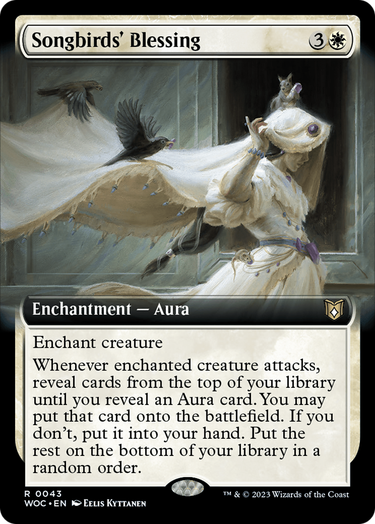 Songbirds' Blessing (WOC-043) [Wilds of Eldraine Commander] (Extended Art) MTG Single Wizards of the Coast