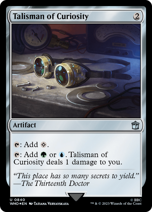 Talisman of Curiosity (Surge Foil) (WHO-840) [Doctor Who] Foil MTG Single Wizards of the Coast