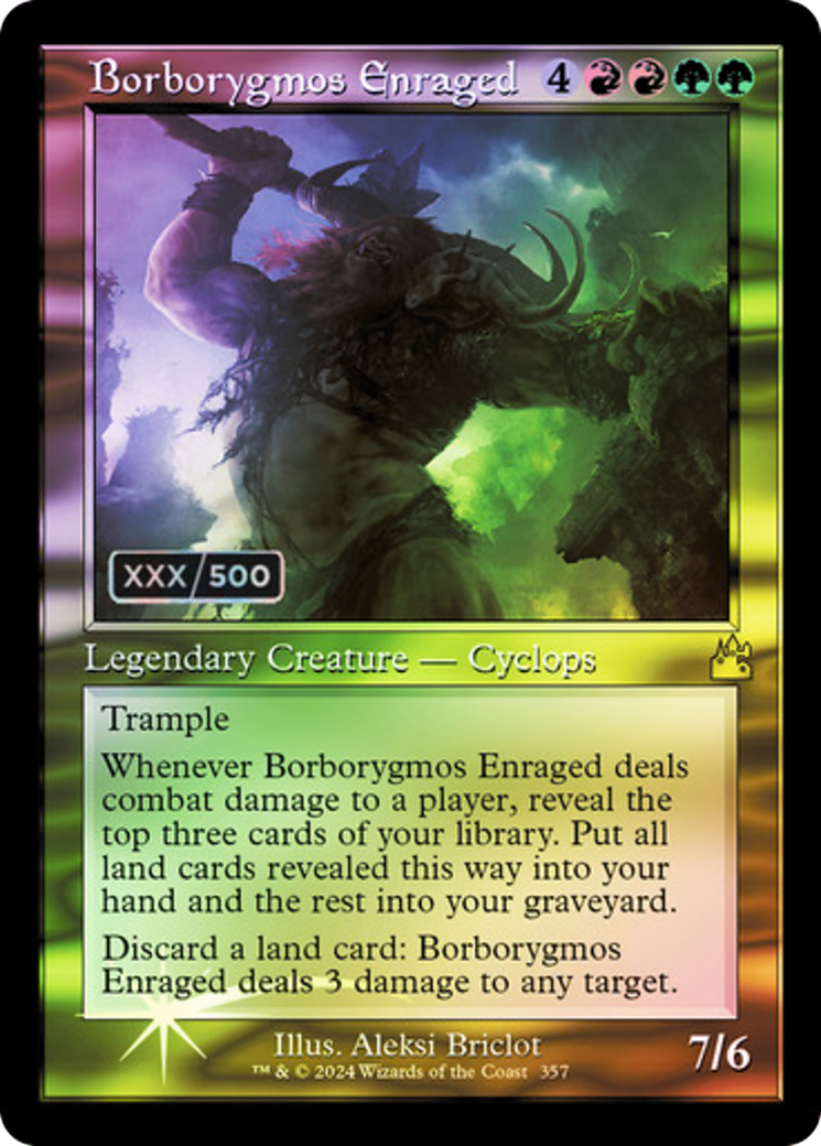 Borborygmos Enraged (Serial Numbered) (RVR-357) [Ravnica Remastered] Foil MTG Single Wizards of the Coast