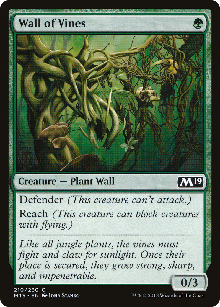 Wall of Vines (M19-210) [Core Set 2019] MTG Single Wizards of the Coast