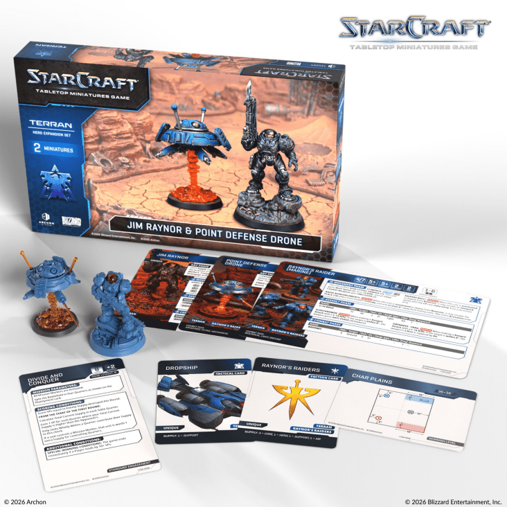 [PREORDER Q2] StarCraft: Tabletop Miniatures Game - Terran Jim Raynor & Point Defense Drone StarCraft: Tabletop Miniatures Game Archon Studio