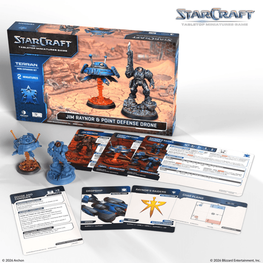 [PREORDER Q2] StarCraft: Tabletop Miniatures Game - Terran Jim Raynor & Point Defense Drone StarCraft: Tabletop Miniatures Game Archon Studio