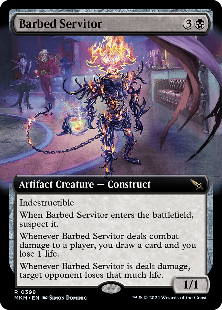 Barbed Servitor (MKM-398) [Murders at Karlov Manor] (Extended Art) Foil MTG Single Wizards of the Coast