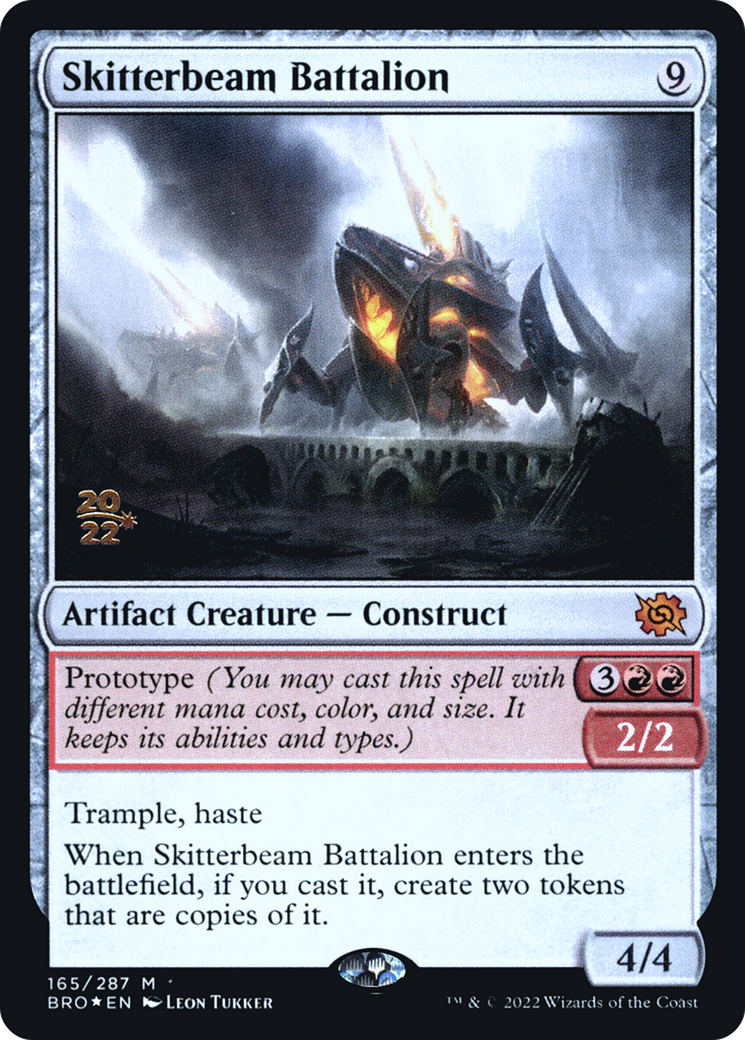Skitterbeam Battalion (PRE-165S) [The Brothers' War Promos] Foil MTG Single Wizards of the Coast