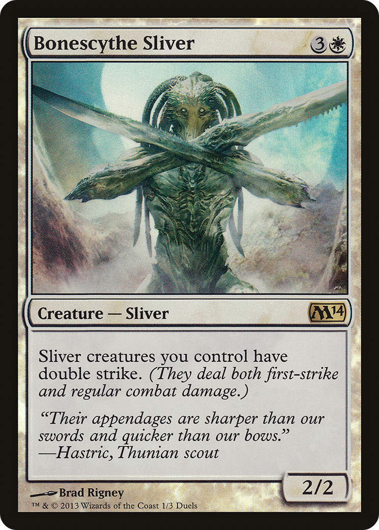 Bonescythe Sliver (MEDIA-001) [Misc] Duels of the Planeswalkers 2014 Promos Foil MTG Single Wizards of the Coast