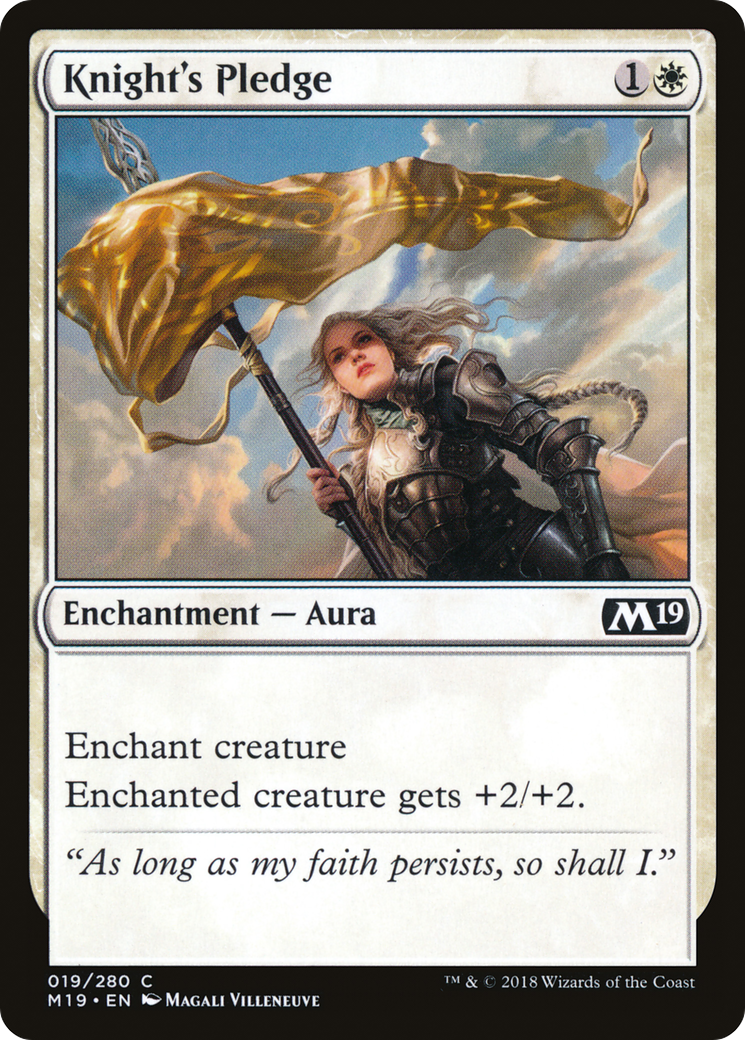 Knight's Pledge (M19-019) [Core Set 2019] MTG Single Wizards of the Coast