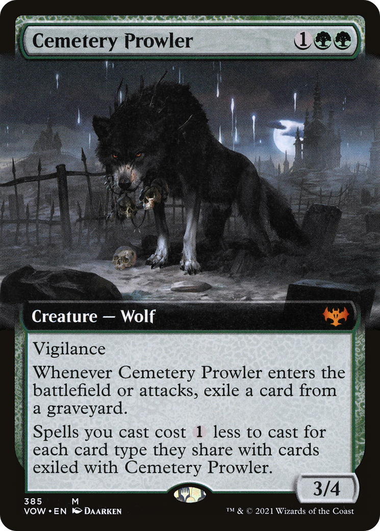 Cemetery Prowler (VOW-385) [Innistrad: Crimson Vow] (Extended Art) Foil MTG Single Wizards of the Coast