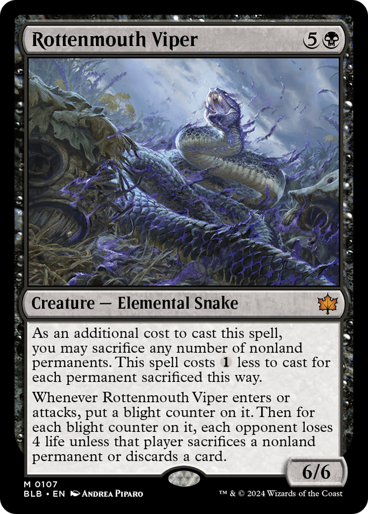 Rottenmouth Viper (BLB-107) [Bloomburrow] Foil MTG Single Wizards of the Coast