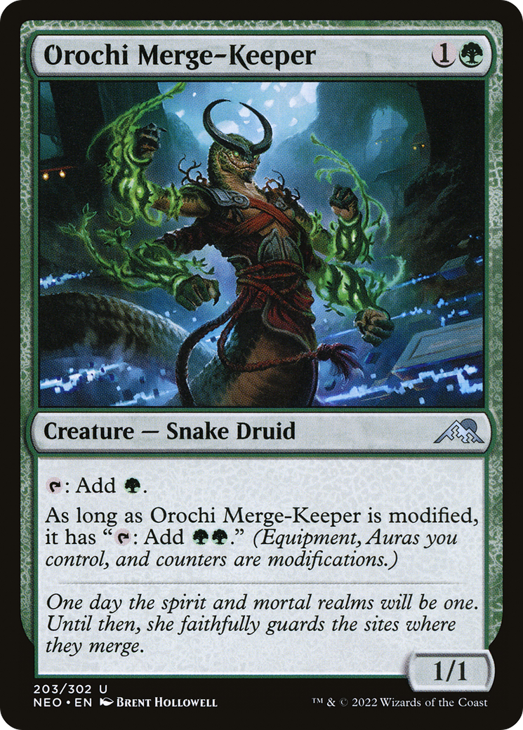 Orochi Merge-Keeper (NEO-203) [Kamigawa: Neon Dynasty] MTG Single Wizards of the Coast