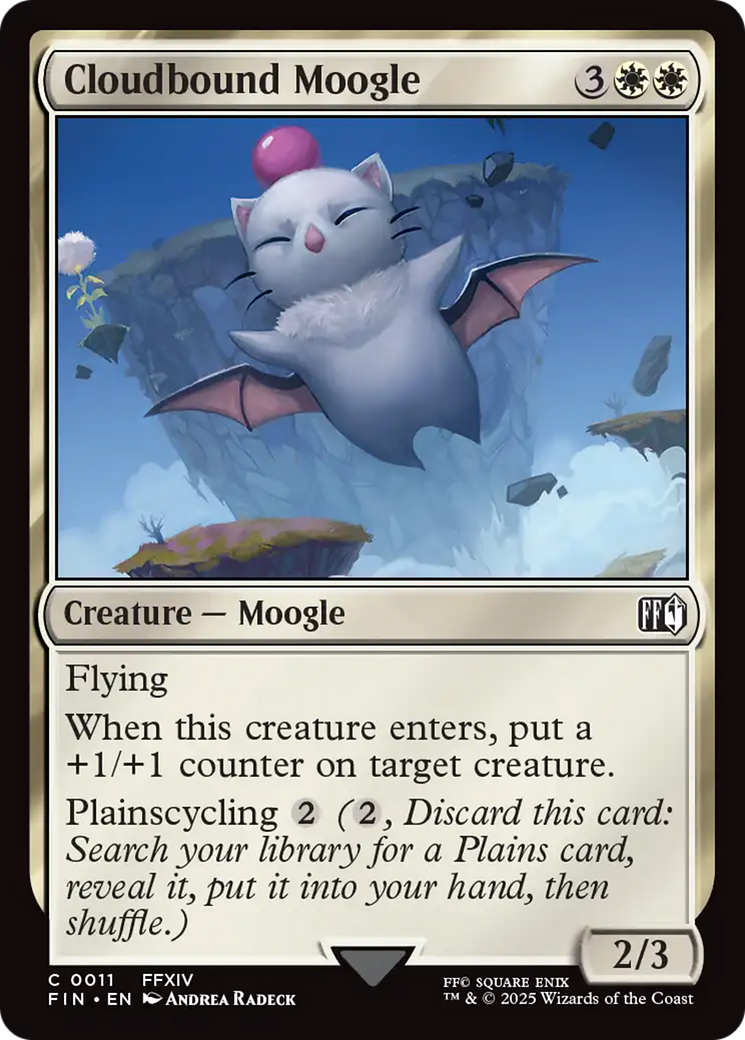 Cloudbound Moogle (FIN-011) [FINAL FANTASY] Foil MTG Single Wizards of the Coast