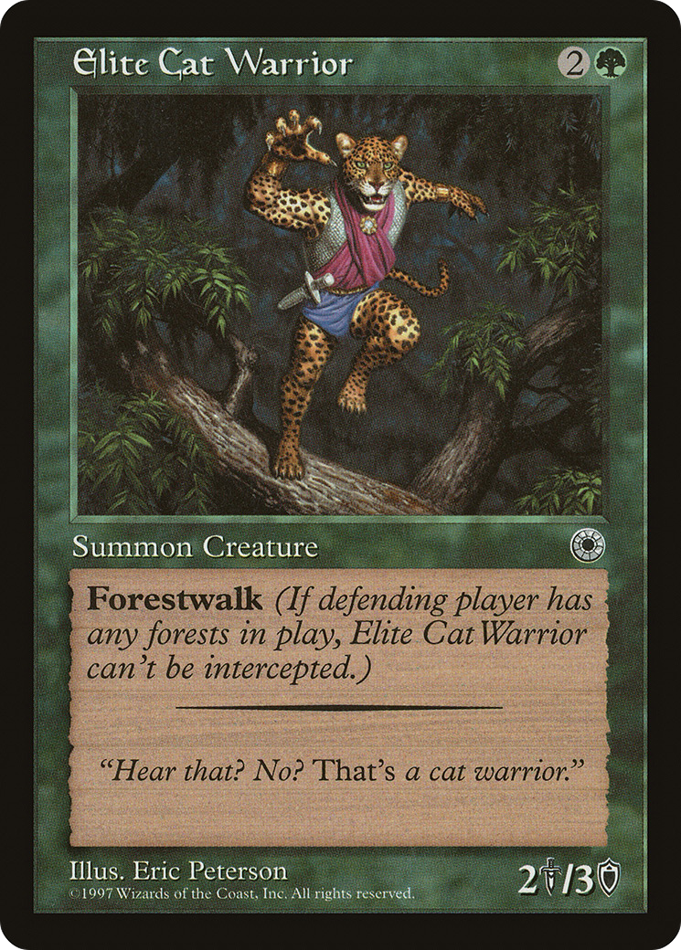 Elite Cat Warrior (Flavor Text) (POR-) [Misc] Portal MTG Single Wizards of the Coast